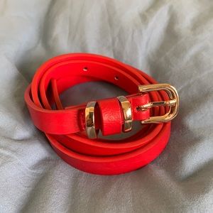 Gorgeous red belt with gold buckle